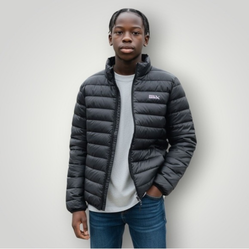 Eddie Bauer Kids Youth L 10/12 Black 650 Fill Down Packable Puffer Jacket New